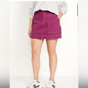 Utility Mini Skirt Color: Berry